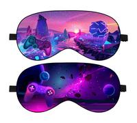 Ptrin 2 Pack Kids Sleep mask,Sleep mask Blackout, with Adjustable Strap for Travel Yoga Nap Shift Work (Star Blue-Blue Purple Satin)