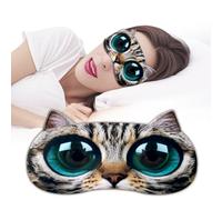 Ptrin 3D Fun Cat Face Sleeping Mask,1 Pack Sleeping Eye Mask,Light Blocking,Comfortable Sleeping Eye Mask, Reduces Eye Puffiness,Adjustable Straps,Easy to Fall Asleep,Unisex Gift (Golden Cat)