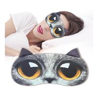Ptrin 3D Fun Cat Face Sleeping Mask,1 Pack Sleeping Eye Mask, Light Blocking,Comfortable Sleeping Eye Mask, Reduces Eye Puffiness,Adjustable Straps, Easy to Fall Asleep,Unisex Gift (Shorthair cat)