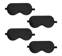 Ptrin 4 Pack,Sleep Mask,Blindfold,Drowsy Sleep Mask -with Adjustable Strap, for Night, Travel, Nap,Block Light Reduces Puffy Eyes Traveling Gifts(Black-Satin)