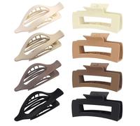 Ptrin Extra Large Clips,Flat Claw Clips,2 Styles,for Women and Girls, Rectangular Box Clips for Thick and Thin Hair, Women's Hair Accessoriesfor Strong Hold,8pcs(B-8)