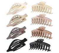 Ptrin Flat Claw Clips,Hair Clips, Large Claw Clips, Non-Slip Clips for Straight, Curly, and Wavy Hair for Women and Girls, 2 Styles, 8 Pcs (B-9)