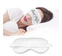 Ptrin Plush Fluffy Sleeping Mask, 1 Pack Sleeping Eye Mask,Blackout, Comfortable Sleeping Eye Mask, Reduce Eye Puffiness, Adjustable Straps, Easy to Sleep, Unisex Gifts(White)