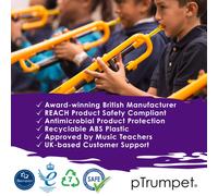 pTrumpet Plastic Trumpet with 3C and 5C Mouthpiece and Carry Bag - Bb