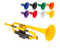 pTrumpet Plastic Trumpet with 3C and 5C Mouthpiece and Carry Bag - Bb Student - Yellow