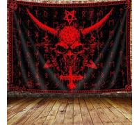 Ptrxobj Goat Head Pentagram Gothic Tapestry - Devil Demon Symbol Mysterious Hippie Wall Hanging for Living Room, Bedroom, College Dorm - Extra Large 90 x 70 inch