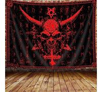 Ptrxobj Goat Head Pentagram Tapestry - Gothic Devil Demon Symbol Wall Hanging for Living Room, Bedroom, Dorm - Mysterious Hippie Design, 60x51 Inch