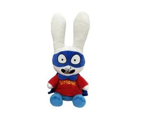 PTS SRL Simon the Rabbit Plush Simon Rabbit Version Superhero Masked Sitting - Height 25 cm Including Ears - Multicoloured