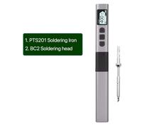 PTS201 Smart Electric Soldering Iron 100W PD with PID Temperature Control, USB Powered, OLED Display, Fast Heating to 450°C in 5s, for Electronic DIY Projects, Silver + Black