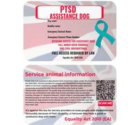 Ptsd Assistance Dog Personalized Law Card UK…