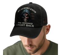 PTSD Awareness Cap, Vintage Cotton Twill Fabric | Adjustable I Fight Back Every Day Slogan 120g, Embroidered Mental Health Support Baseball Hat For Casual Wear And Outdoor Use