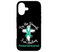 PTSD Awareness Teal Ribbon - Christian Cross Faith Healing Case for iPhone 17