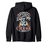 PTSD Doesn't Define Me My Courage Does PTSD Awareness Zip Hoodie