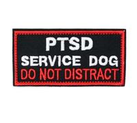 PTSD Service Dog Do Not Distract Patches, Hook and Loop Tactical Embroidered Patches, Working Dog Vest for Collars Leashes