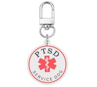 PTSD Service Dog Tag Easily Attach to Dog Collar, Harness, Vest (Medium-1.18inch)