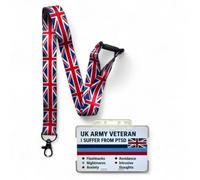 PTSD Support Card with Union Jack Lanyard for UK Army Veterans