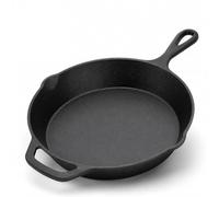 Ptsuker 30cm / 12 Inch Cast Iron Skillet, Pre-Seasoned Cast Iron Frying Pan, Heavy Duty Oven Safe Pan for Induction, Gas, Electric Hob, Grill, BBQ & Camping, Steak, Eggs, Pancakes, One-Pan Meals