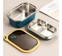 Ptsygantl Stainless Steel Bento Box, Compartment Metal Lunch Containers, Sealed Lunch Box Food Container (blue)
