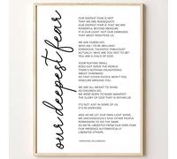 Boss Office Artwork Our Deepest Fear Poster Inspirational Quote Canvas Wall Art Marianne Williamson Quote Child of God Picture Minimalist Sign Positive Quotes Wall Decor for Home 16x24inch No Frame
