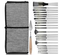 PTUI Miniature Paint Brushes - Dry Brush Set Miniature Painting Modeling Fine Detail Paint Brush Set - Drybrush Paint Brush for Warhammer 40k Miniature | Vallejo | Model | Citadel | Figurine (24Pcs)
