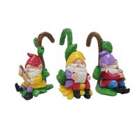 ptumcial Mini Gnomes Figurines Mini Gnomes Figurines, 3PCS Resin Plant Decorations for Pots, Hanging Gnome Planter for Micro Landscape Patio Lawn Garden