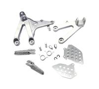 PTWOIXMBG Motorcycle Silver Front Rider Foot Pegs Footrest Bracket Compatible With Honda CBR600RR 2007-2023