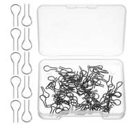 Ptwola 100 Pcs High Temperature Kiln Nichrome Wire Jump Rings R Shaped Hanger Hooks Resistance Fire Burning Needle for Ceramic Bead Ornaments Porcelain Stoneware Glass Fusing Hobbyists DIY Pendant