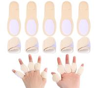 Ptwola 10pcs Castor Oil Pack Wrap for Fingers, Reusable Soft Castor Oil Compress Pack Self Adhesive Adjustable Finger Wraps for Finger Thumb Arthritis Tingling Cracking (Oil Not Included)