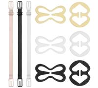 Ptwola 15 PCS Women's Bra Strap Elastic Non-Slip Strap Bra Clips to Make Racerback Bras Clips Holder for Conceal Hide Straps Bras Converter