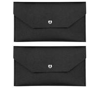 Ptwola 2 Pcs Leather Envelope Wallet Reusable Waterproof Banknote Wallet Travel Budgeting Check Billing Purse Banknote Organizer Set Check Divider Pouch Bill Planner for Women and Men