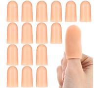 Ptwola 24pcs Finger Cots Silicone Finger Protector Covers Waterproof Soft Fingertips Support Sleeves Rubber Thumb Finger Caps Wrap Gloves for Finger Cracking Wound Cut Biting Protection