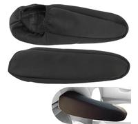 Ptwola 2PCS Universal Fit Car Front Seat Armrest Covers, Elastic Flat Cloth Fabric Automotive Arm Rest Slipcover Protectors Replacement for Car SUV Truck Van (Black)