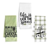 Ptwola 3 Pcs Funny Kitchen Dish Towel Absorbent Quick Dry Cloth Dishcloths Tea Towels Reusable Bar Cleaning Dishcloths Decor for Bathroom Home Cooking Baking Decoration Housewarming Supplies
