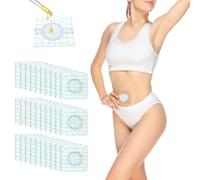 Ptwola 30pcs Castor Oil Pack Wrap for Belly Button Navel 2.75"x2.75" PU Organic Cotton Self-Adhesive Patch Disposable Highly Absorbent Castor Oil Pads for Liver Constipation (Oil Not Included)