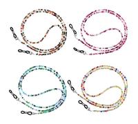 Ptwola 4 Pcs Eye Glasses Strap Holders Women Beaded Eyeglass Chains Around Neck Face Mask Sunglass Lanyard Necklace Strap Multifunction Colorful Eyewear Hanger Keeper Retainer Chain for Men