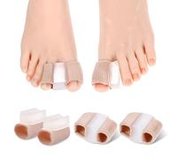 Ptwola 4Pcs Toe Separators for Bunion Correction Overlapping Toes Corrector Gel Big Toe Spacer Straightener Soft Elasticity Lining Bunion Pads Hammer Toe Feet Protector for Women Men Relieve Foot Pain