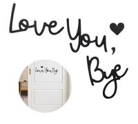 Ptwola 5 Pcs Love You Bye Sign Home Decor Wood Wall Above Door Topper Express Love Warm for Your Family Lovers Wooden Script Decor Sign for Home Windows Christmas Valentine's Wedding Decoration