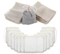 Ptwola 60 Pcs Reusable Drawstring Cotton Loose Leaf Tea Bags Muslin Mesh Bag Cheesecloth Straining Bags Small Spice Sachet Cheese Cloth Bag Empty for Cooking Soup Coffee Bone Broth Brew