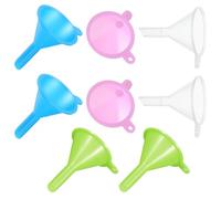 Ptwola 8 Pcs Small Funnel Mini Perfume Funnel Kit Narrow Neck Funnels Tiny Kitchen Funnels for Filling Bottles Containers Kitchen Garage Lab Essential Oils Spices Sand Art Lotion Water