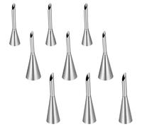 Ptwola 9Pcs Cream Icing Piping Nozzle Tip Puff Filling Piping Tip Tester Stainless Steel Long Puff Nozzle Cake Injector Decorate Tool for Cupcake Small Pastries Donut Cookie Baking