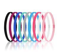 Ptwola 9Pcs Thin Elastic Headbands for Women Non-Slip Sports Hair Head Bands Workout Headband Fashion Sweatband for Running, Yoga, Gym 9 Colors