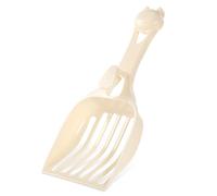 Ptwola Cat Litter Scoop Wide Slats Kitty Litter Sifter Durable Plastic Comfy Handle Deep Shovel Easy Speed Pooper Lifter Captures All Clumps for Pine Pellets Box (Milky White)