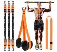 Ptwola Heavy-Duty Pull Up Resistance Bands Adjustable Height Assistance Band Dual Stable Feet Support Pedals Rest Strength Training Workout Equipment for Beginners Chin Up Home Fitness Body Stretching