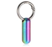 Ptwola Small Pill Case Keychain Tiny Portable Carabiner Clip Pill Holder Bottle Micro Waterproof Metal Container Emergency Medicine Organizer for Outdoor Camping Travel Purse Pocket