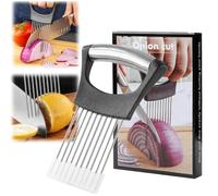 Ptyism 1 Pcs Onion Slicer(with Protective Cover) Onion Holder For丨Vegetable Slicer Holder,Meat Slices Tool for Cutting Vegetable, Fruit, Potato, Avocados, Meat