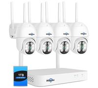 ?PTZ Camera Wireless System? Hiseeu 3MP Security Camera System Two Way Audio, Auto Tracking, Full Color Night Vision, IP66 Waterproof, Expandable 10CH NVR, 24/7 Record with 1TB Hard Drive?