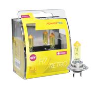 PTZRT7-DUO 2pcs Powertec Retro H7 Gold Yellow Bulb Set 12V 55W Halogen Headlight