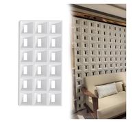 PU/ABS Hollow Brick Accent Wall, Lightweight Cement Decorative Bricks, Double-sided Openwork Partition Wall(Single)