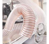 PU Air Duct Flexible Ducting Hose, 40mm 50mm 60mm with Clamps, for Industrial Transportation, Wall Thickness 1.5mm(5m/16.4ft,110mm/4.3in)
