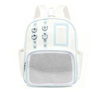 PU Backpack, Aesthetic Storage Pouch with Pin Board, Display Bag for Pins, for Work, Fitness, Sports, Travel, Luggage, Hiking, Comic Con Outdoors, Blue / White, Se référer au descriptif, Refer to